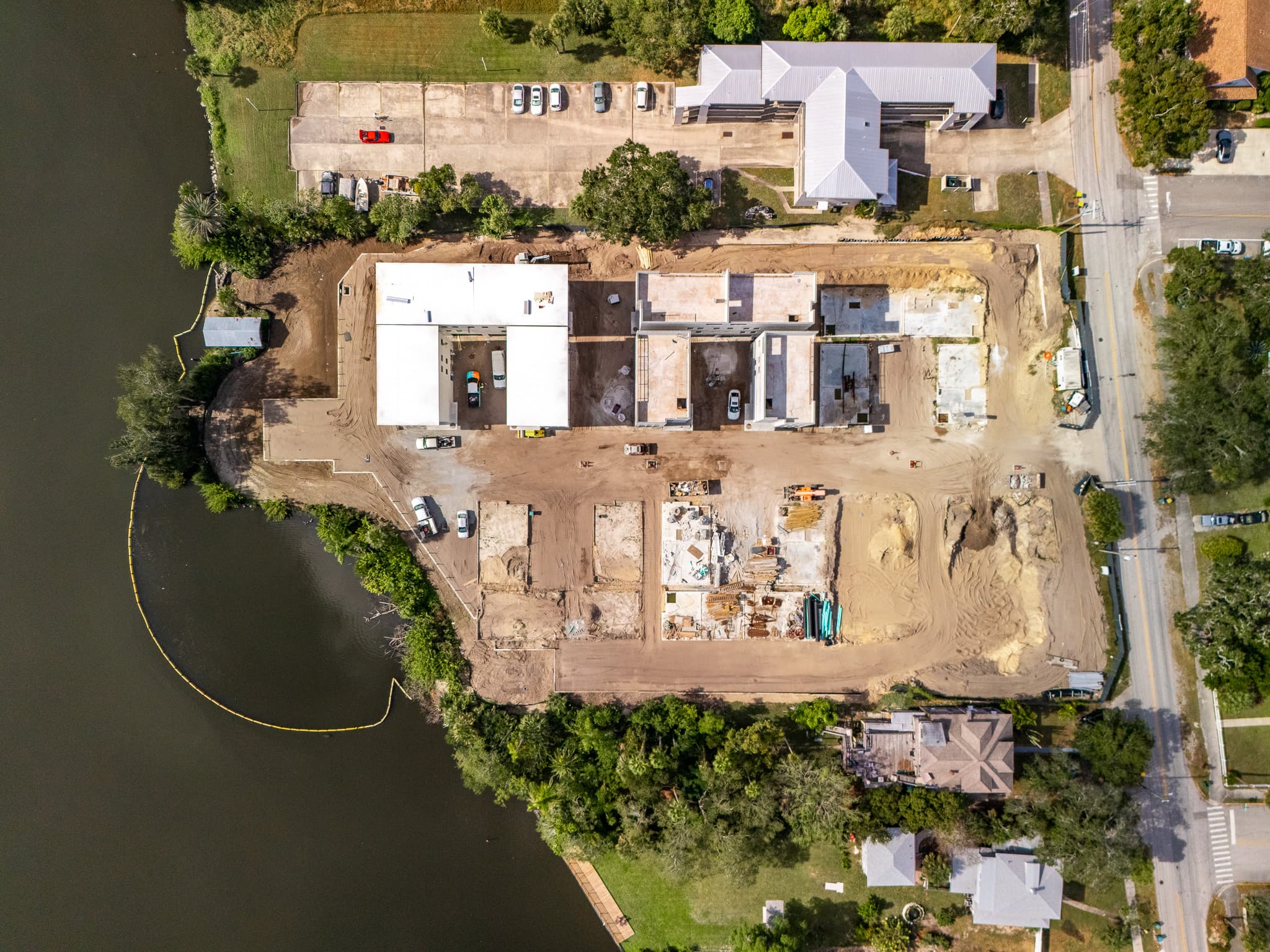 Overhead aerial of Watersedge property and Crane Creek